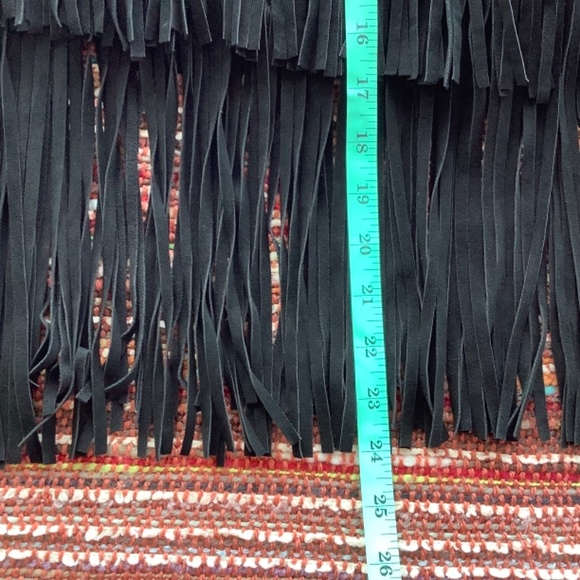 Lamarque suede fringe tiered skirt size S - Picture 6 of 7